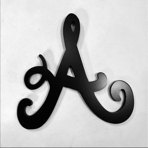 LETTER ‘A’ INITIAL BLACK WITH HANGER CURLY SCRIPT MORE LETTERS LISTED SE…